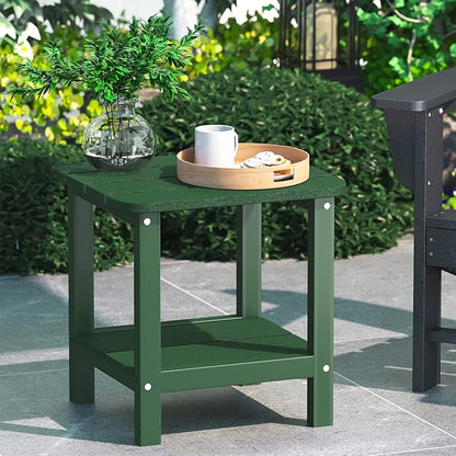 SERWALL Adirondack Table Outdoor Side Table- Green