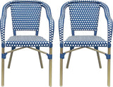 Christopher Knight Home Cecil Bistro Chairs, Navy Blue + White + Wood Print - Photo 1