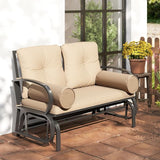 Outsunny Swing Glider Rocking Chair, Double Patio Bench, 2 Person Loveseat with Steel Frame, Cushions, Pillow Armrests - Photo 9