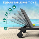 YITAHOME Outdoor Chaise Lounge Chairs Set of 3, Pool Loungers with Side Table, 5-Position Adjustable Backrest - Photo 5