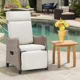 HOMREST Outdoor Recliner Chair for Patio, Wicker Reclining Chair with Adjustable Backrest up to 150° - Photo 1