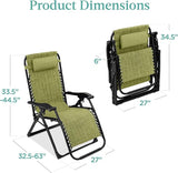 Best Choice Products Oversized Zero Gravity Chair, Folding Outdoor Patio Recliner - Photo 2
