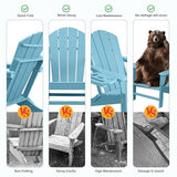 FOOWIN Folding Adirondack Chair, HDPE Adirondack Chairs with Cup Holder - Photo 4