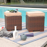 Patiorama 2 Pieces Assembled Outdoor Patio Ottoman - Photo 2