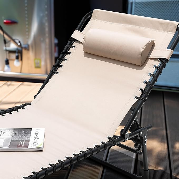 NUU GARDEN Folding Oxford Chaise Lounge Chair - Photo 7