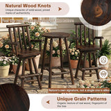 HOMEDIARY Solid Wood Swivel Adirondack Bar Chairs Set of 2 - Photo 6