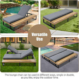 Outdoor Chaise Lounge Chair with 5-Position Adjustable Backrest, Reclining with Cushion - Photo 3