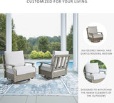 Signature Design by Ashley Rainier Ranch Contemporary Nuvella Weather Resistant Fabric Outdoor High Back Swivel Glider - Photo 5