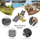 Giantex Set of 2 Patio Lounge Chair Foldable Chaise Lounger, Outdoor Sunbathing Chair W/ 5-Position Backrest - Photo 8