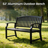 Grand patio 52" Farmhouse Outdoor Bench, Garden Benches with Anti-Rust Aluminum Powder Coated Frame - Photo 4