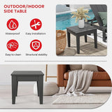 Costaelm Outdoor Patio Table and Chairs Set of 2, 2-Piece HDPE Garden Chair with Square Adirondack Side Table Set - Photo 8
