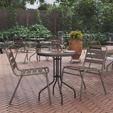 Flash Furniture Bellamy 23.75'' Round Tempered Glass Metal Table, Bronze - Photo 2