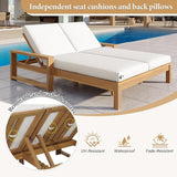 Outdoor Double Lounge Chair with 5-Position Adjustable Backrest for Each Seat - Photo 4