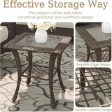 3 Piece Patio Furniture Set, All-Weather Wicker Outdoor Conversation Set with Swivel Rocking Chair and 6 Inch Thick - Photo 6
