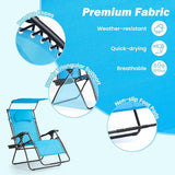 Goplus Zero Gravity Chairs, X-Large Folding Lounge Lawn Chair w/Canopy Shade & Cup Holder - Photo 4