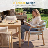 Wisteria Lane Acacia Patio Dining Chairs Set of 2, Outdoor Wood Chairs with Thick Cushions - Photo 6