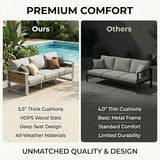ZANDOR Aluminum Outdoor Patio Furniture - 2 Pcs Armchairs and Coffee Table - Photo 4