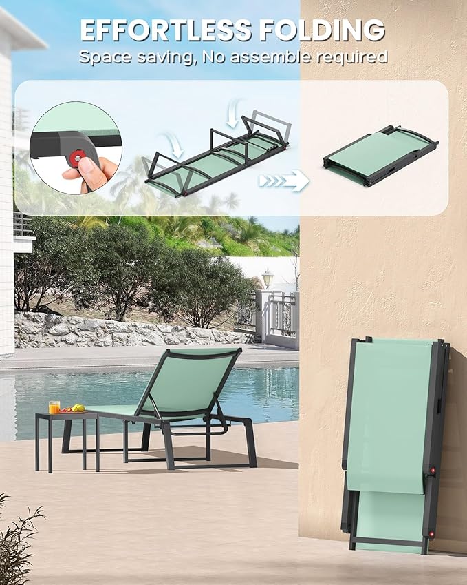 Aluminum Chaise Lounge Chair Outdoor - Photo 3