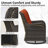 Swivel Rocker Patio Chairs Set of 2 - Outdoor Wicker Patio Furniture Set 2 Pieces with Thickened Olefin Cushions - Photo 3