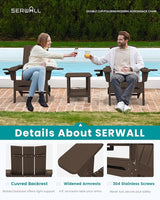 SERWALL Modern Adirondack Chairs Set of 8, Folding Adirondack Chair with Cup Holders - Photo 4