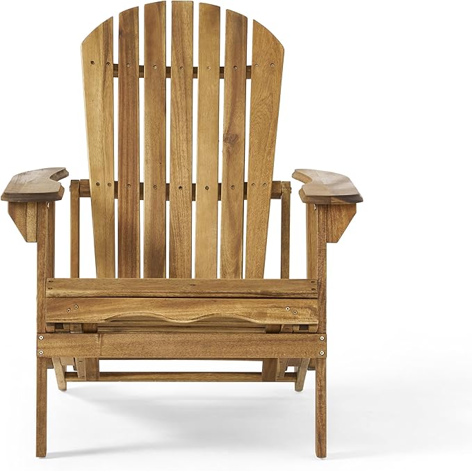 Christopher Knight Home Hayle Outdoor Acacia Wood Reclining Adirondack Chair with Footrest (Set of 2)