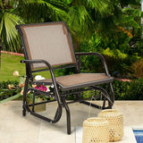 Giantex Swing Glider Chair W/Study Metal Frame Comfortable Patio Chair Love-Seat for Garden, Porch, Backyard, Poolside - Photo 9