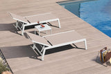 PURPLE LEAF Outdoor Chaise Lounge Adjustable Sunbathing Recliner with Side Table Khaki 2 Sets - Photo 8