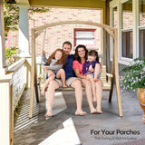 VINGLI 5FT Porch Swing Frame, 1000LBS Heavy Duty A-Frame Wooden Porch Swing Stand with Curved Arc Top - Photo 6