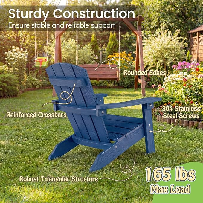 Giantex Kids Adirondack Chair, All-Weather HIPS Children's Outdoor Chair w/Ergonomic Design - Photo 6