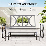 Outsunny Swing Glider Rocking Chair, Double Patio Bench, 2 Person Loveseat with Steel Frame, Cushions, Pillow Armrests - Photo 7