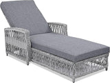 Merax Patio Chairs Set of 2, Wicker Long Reclining Chaise with Adjustable Backrest - Photo 8