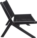 SAFAVIEH Outdoor Collection Kobina Black Acacia Wood/Black Rope Foldable Bench - Photo 9