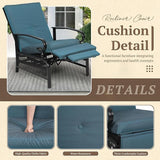 Oakcloud Adjustable Outdoor Lounge Chair Metal Patio Relaxing Recliner Chair Set with Bistro Table and Removable - Photo 4