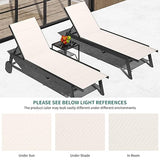 YITAHOME Patio Chaise Lounge Set of 3, Outdoor Lounge Chairs with Side Table, Padded Fabric, and Wheels - Photo 8
