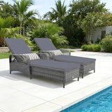 Tangkula Wicker Chaise Lounge Outdoor, Patio Rattan Reclining Chaise with 6-Gear Adjustable Backrest - Photo 8