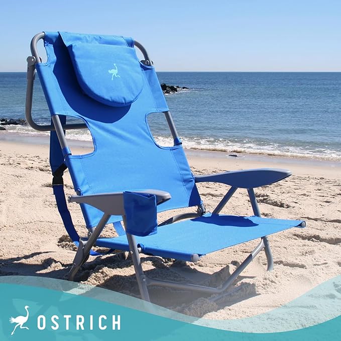 Ostrich On-Your-Back Outdoor Lounge 5 Position Reclining Beach Chair (2 Pack) - Photo 2