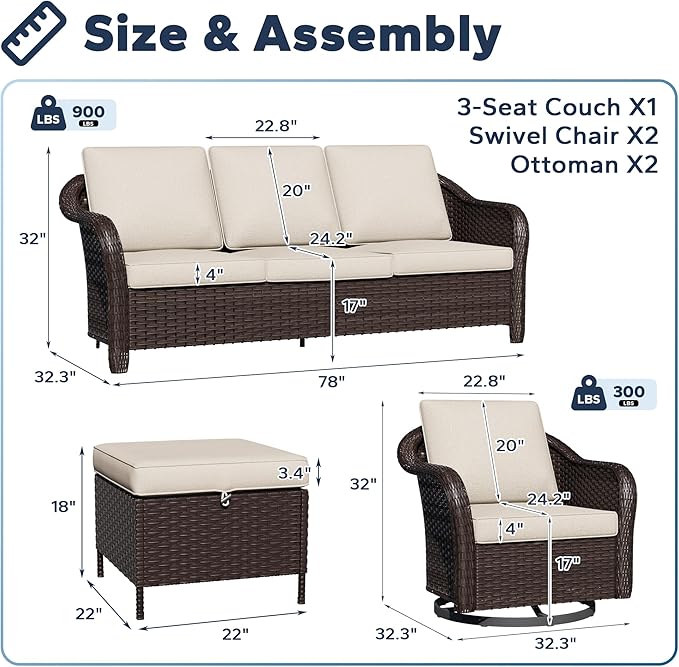 5 PCS Outdoor Conversation Set - Photo 2