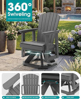 SERWALL Adirondack Swivel Glider Chair, HDPE Glider Rocking Chair for Outdoor, All-Weather Glider Chair for Porch - Photo 6