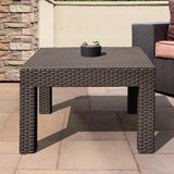 DIMAR GARDEN Patio Coffee Table Resin Outdoor Side Table Square End Table,22.8in Mocha - Photo 2