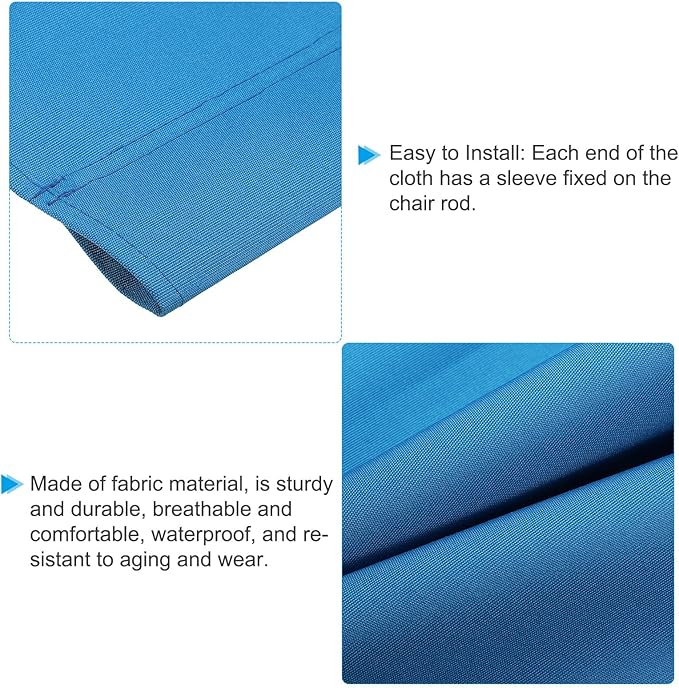 PATIKIL Oxford Fabric Beach Chair Replacement, Blue, Quick Dry, Waterproof, for Patio Camping