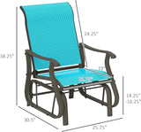 Outsunny Outdoor Glider Chair, Gliders for Outside Patio with Steel Frame and Mesh Fabric for Backyard, Garden - Photo 3
