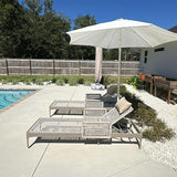 PURPLE LEAF 2 Pieces Outdoor Chaise Lounge Set Rattan Wicker Lounger with Arms Poolside Furniture Adjustable Recliners - Photo 1