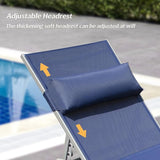 Domi Patio Chaise Lounge Set of 2 with Side Table, Aluminum Adjustable Pool Lounge Chairs - Photo 3