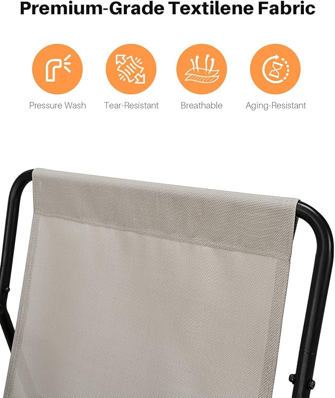 3 Pieces Outdoor Conversation Set, Metal Patio Bistro Set with 2 Outdoor Rocking Chairs and Side Table, Patio Furniture Set with Cushions for Apartment, Porch, Balcony, Poolside, Dark Grey