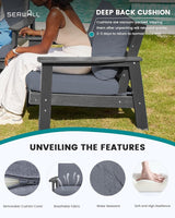 SERWALL HDPE Patio Furniture Set, 5 Piece All Weather Wood-Like Sectional Outdoor Furniture Set - Photo 3