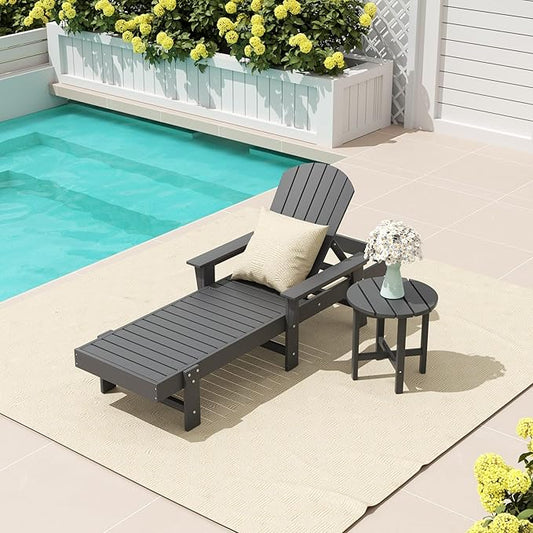 WestinTrends Dylan 2 Piece Adirondack Reclining Chaise Lounge with Arms Gray