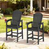VINGLI Tall Adirondack Chairs Set of 2, All-Weather Plastic Adirondack Chair with Cup Holders - Photo 6