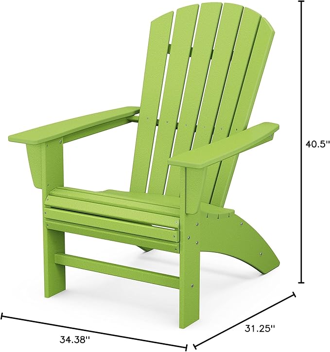 POLYWOOD Nautical Curveback Adirondack Chair - Premium HDPE Outdoor Furniture for Fire Pit, Patio, Deck, Lawn & Dock - Classic Comfort Design in Multiple Colors