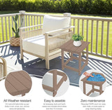 LZRS Adirondack Square Outdoor Side Table for Patio, Pool Composite Patio Table, HDPE End Tables for Backyard, Pool - Photo 5