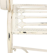 Safavieh PAT5017A Collection Adina Antique White Wrought Iron 51.25" Outdoor Garden Bench - Photo 7
